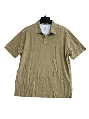 Tommy Bahama Men's L Tan Polo Shirt Island Modern Fit Cotton Casual  P0584